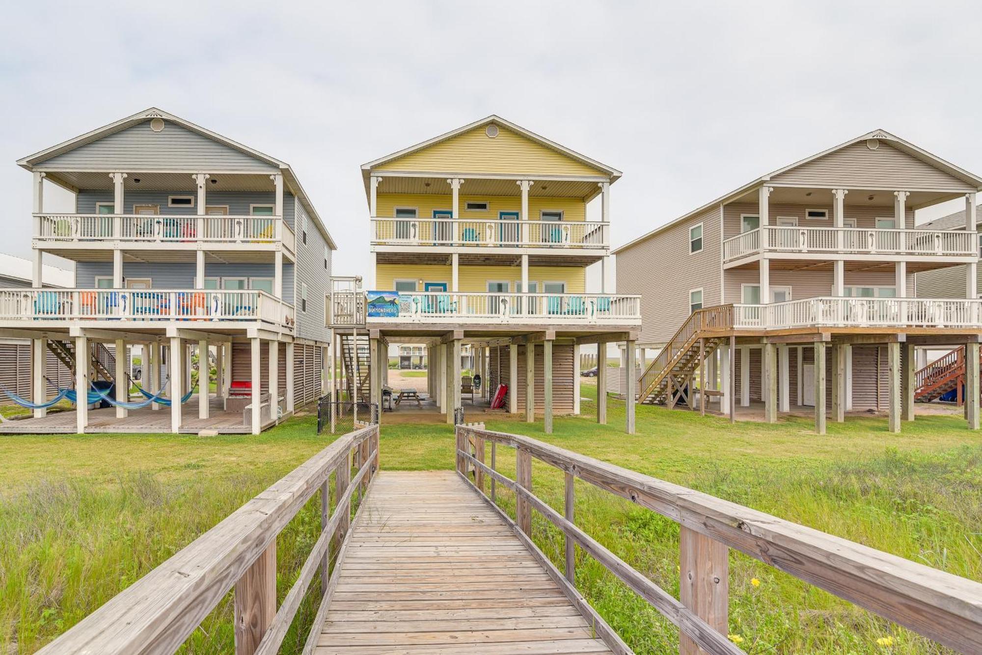 Beachfront Texas Retreat - 2 Decks, Patio And Views! Surfside Beach Εξωτερικό φωτογραφία